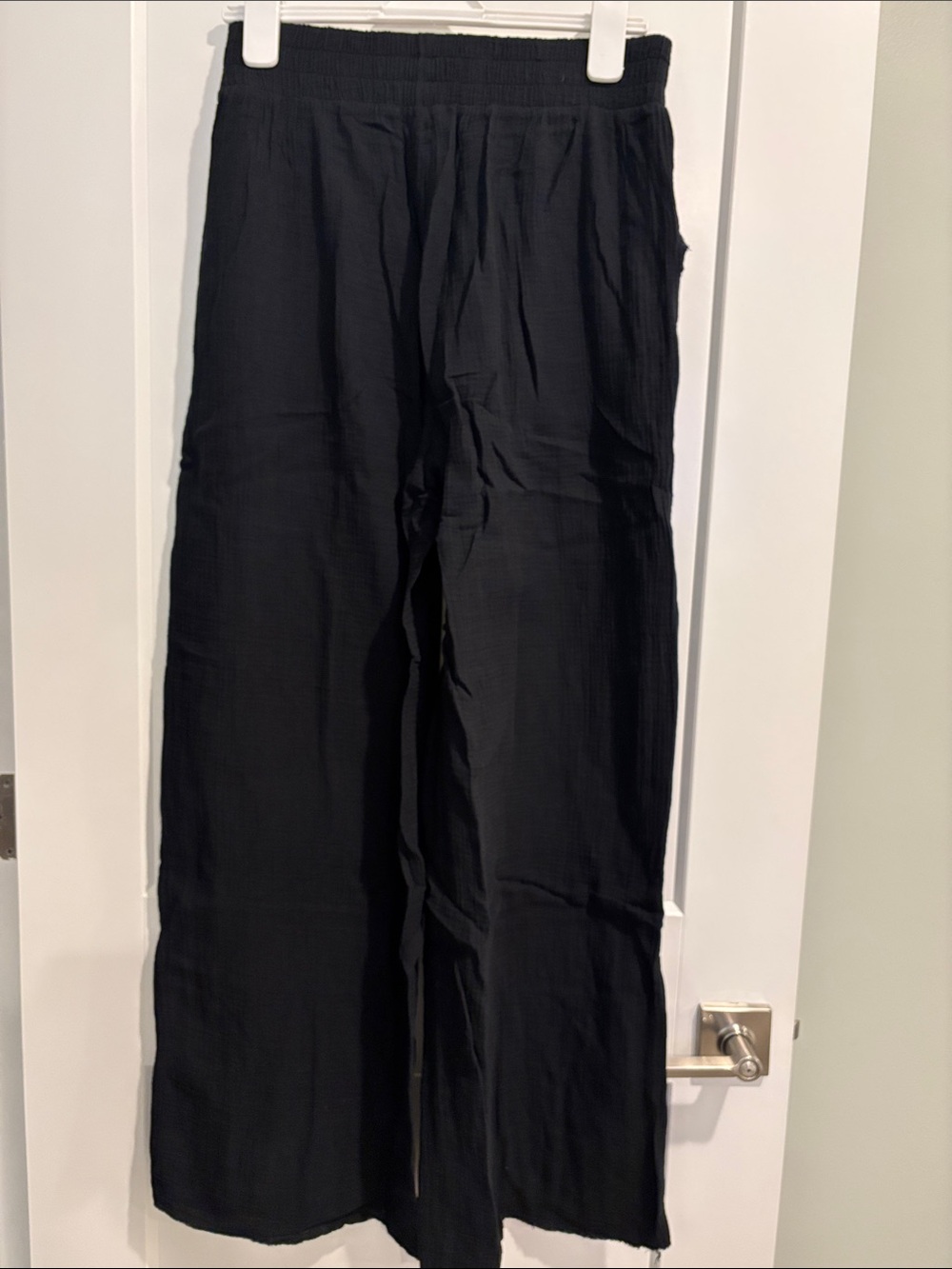 Zenana Women’s Gauze Wide Leg Pants with Raw Hem Large - Picture 5 of 8